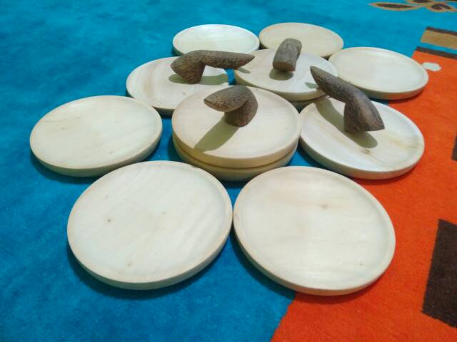 Cobek Kayu Diameter 19 + Ulekan Kayu