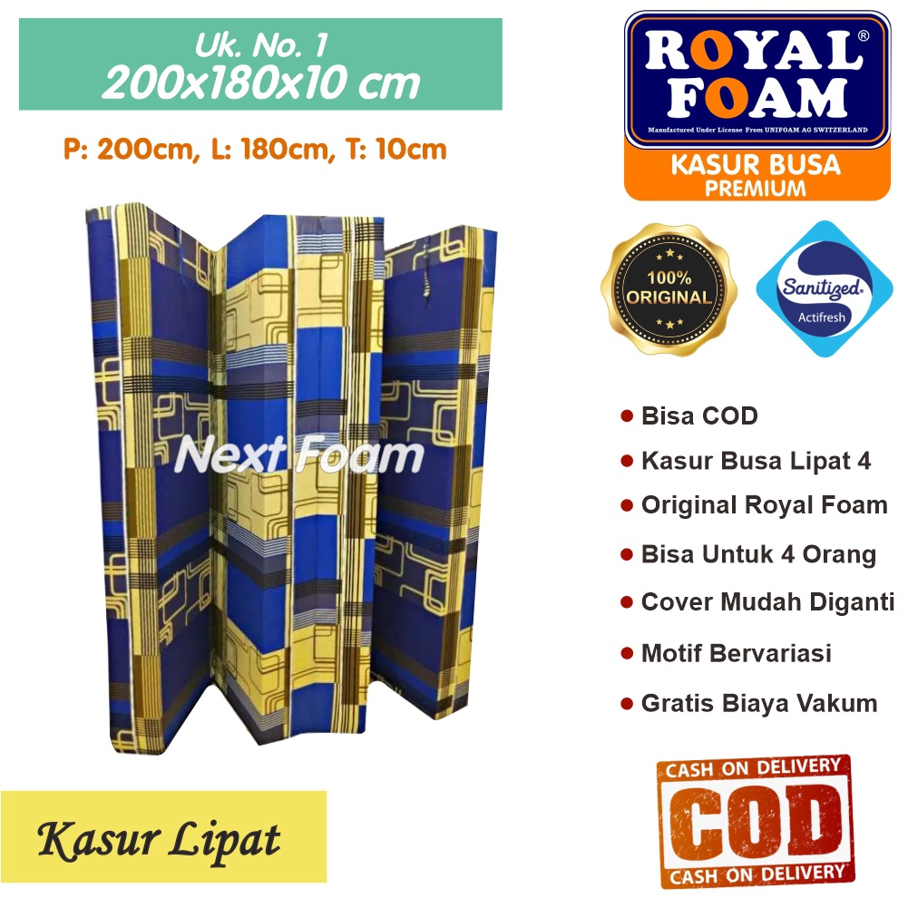 Kasur Busa Lipat Royal Foam Ukuran No 1 200x180x10 cm Tebal 10 cm D16 ORIGINAL