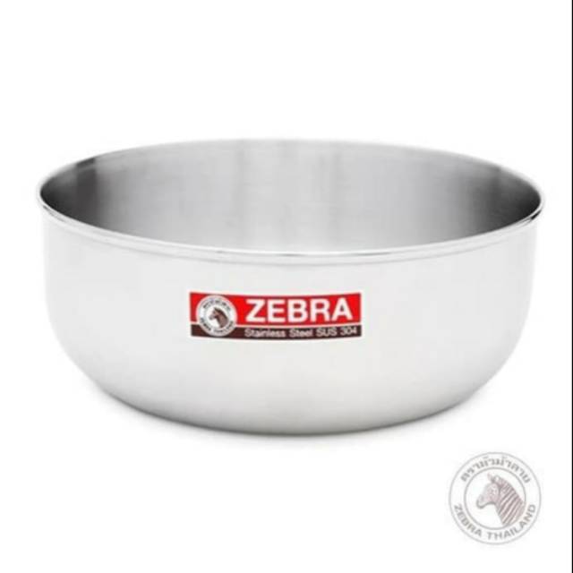 Zebra Water Bowl 12 Cm (111012) / Mangkok Stainless