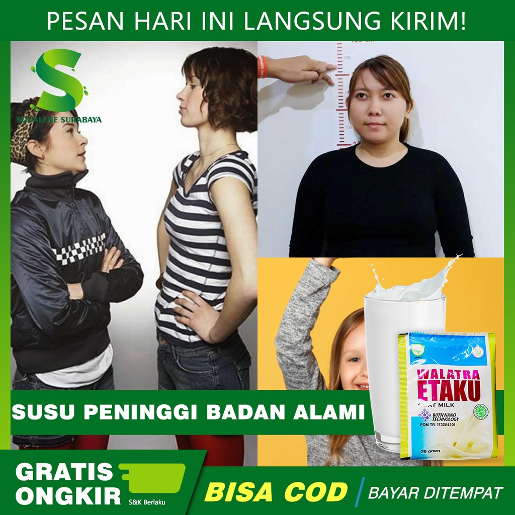 

Susu Peninggi Badan Alami - Penguat Tulang - Penambah Tinggi Badan Anak dan Remaja - Suplemen Peninggi Badan - Dengan Walatra Etaku 100% Herbal Alami