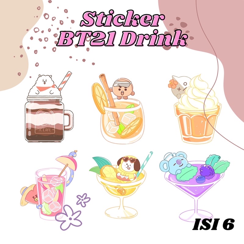 Sticker karakter bts bt21 murah | sticker pack BT21 | sticker set bts meal