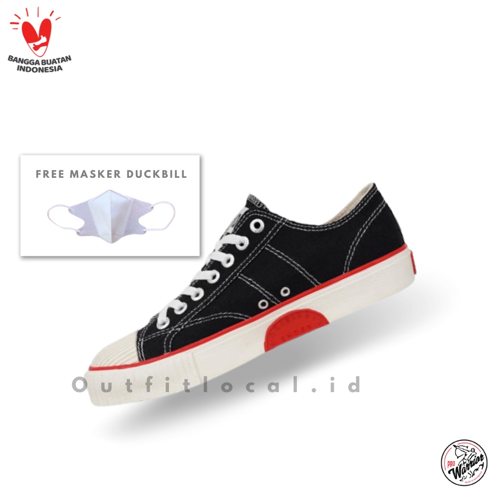 Sepatu Warrior Classic LC - Black White/Sepatu Sekolah/Sepatu Canvas Original Warrior