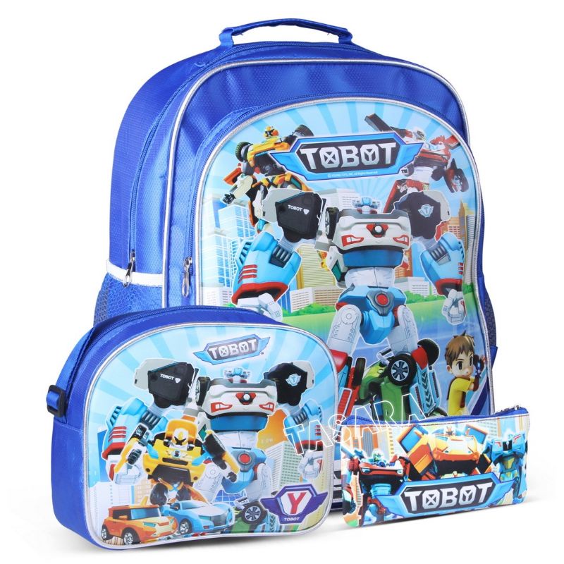 Tas ransel Anak laki laki SD Robot Paket Tas Anak 3 in 1