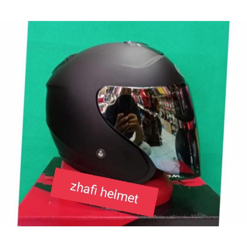 helm kyt kyoto solid paket GANTENG TERMURAH (BISA COD)-Htm dop&kc silver