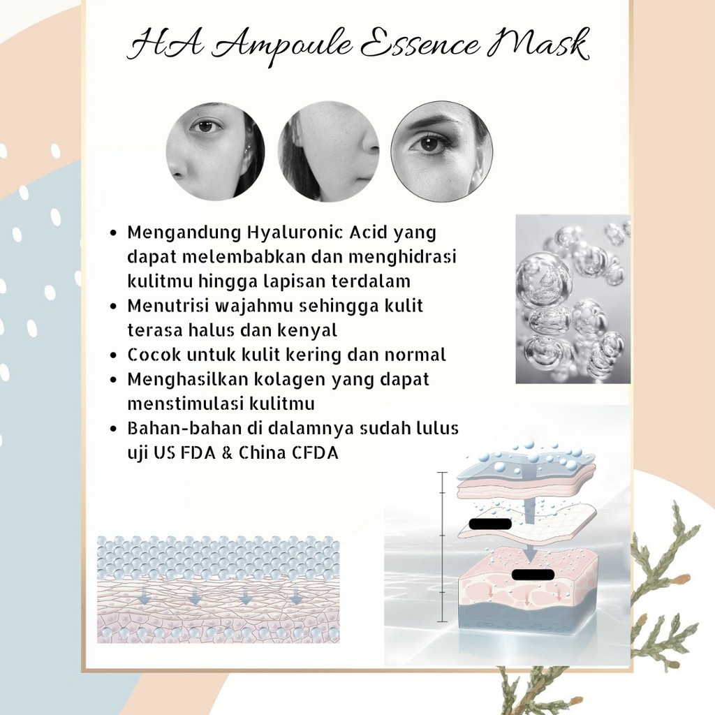 SIXIN Ampoule Essence Mask Hyaluronic Acid - Face Mask Sheet 1pcs