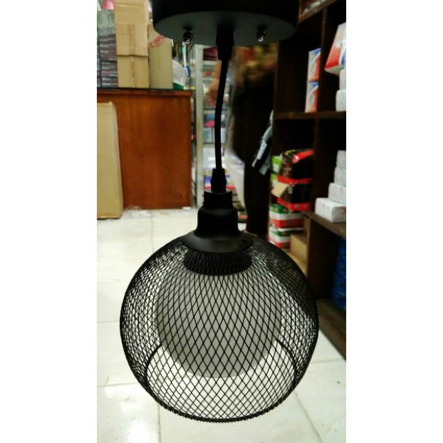 Lampu gantung cantik minimalis single model keranjang 67640