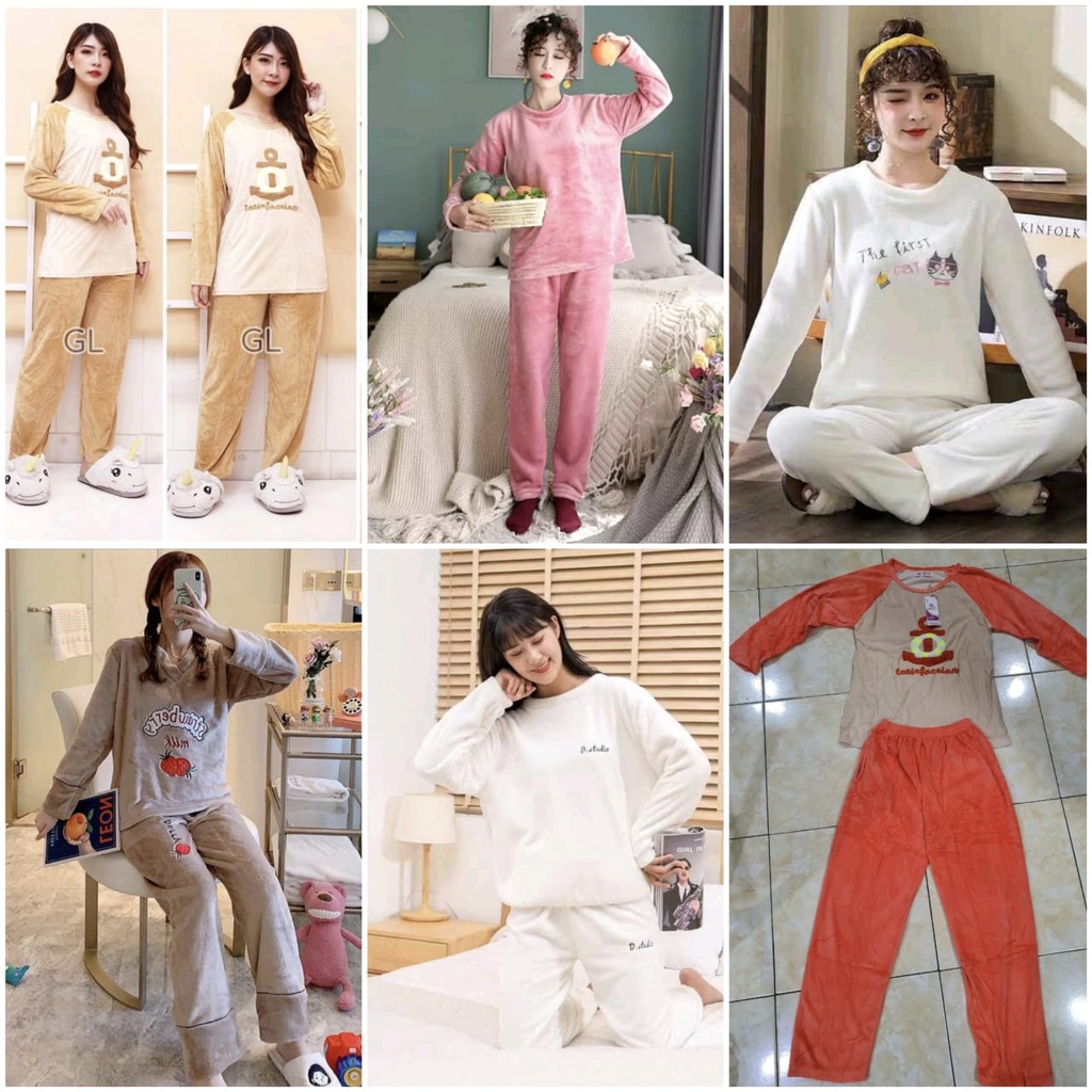 Baju tidur piyama pp bahan brudu import