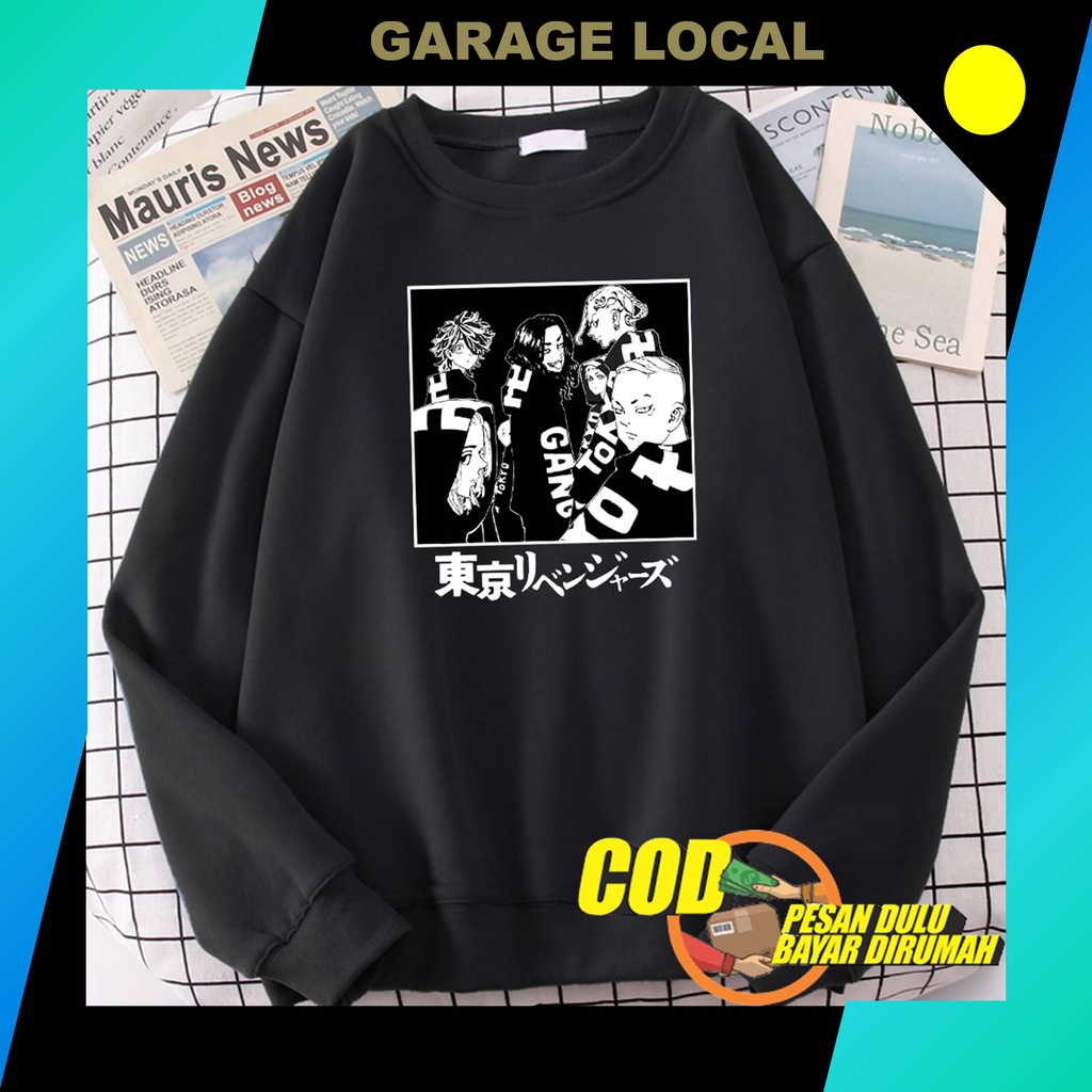 Sweater Crewneck Basic Anime Comics Tokyo Revengers CN Anime Pria Wanite Crawneck Karakter Cowok Cew