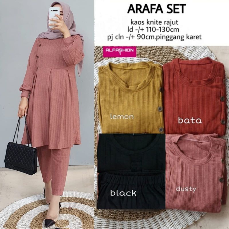 Arafa set bahan kaos knite rajut