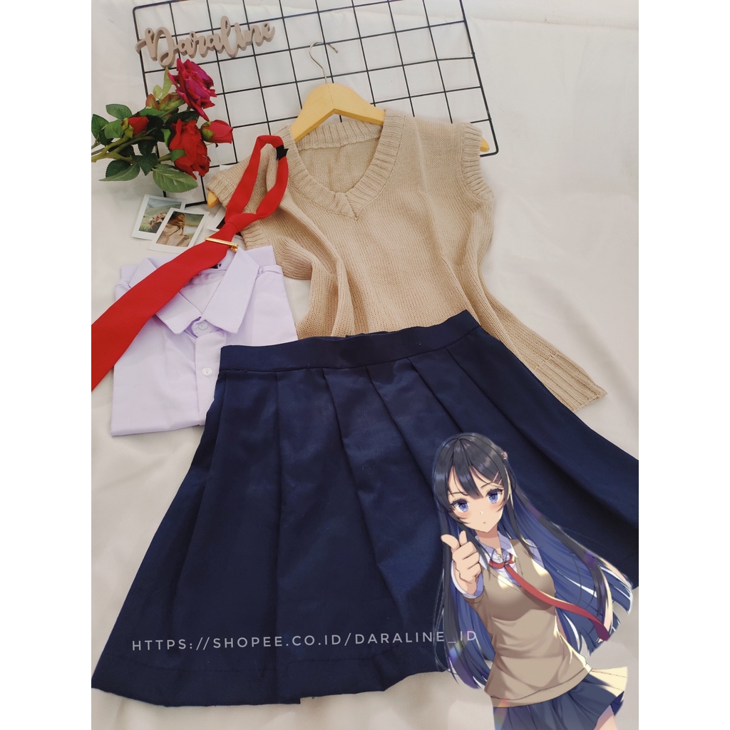 Kostum Cosplay Mai Sakurajima Seishun Buta Yarou wa Bunny Girl Senpai no Yume wo Minai