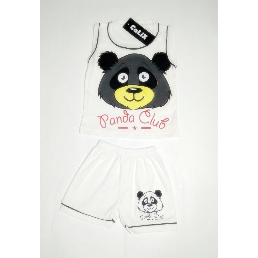 Setelan Singlet Anak Panda Setelan Anak Baju Anak Murah Unisex