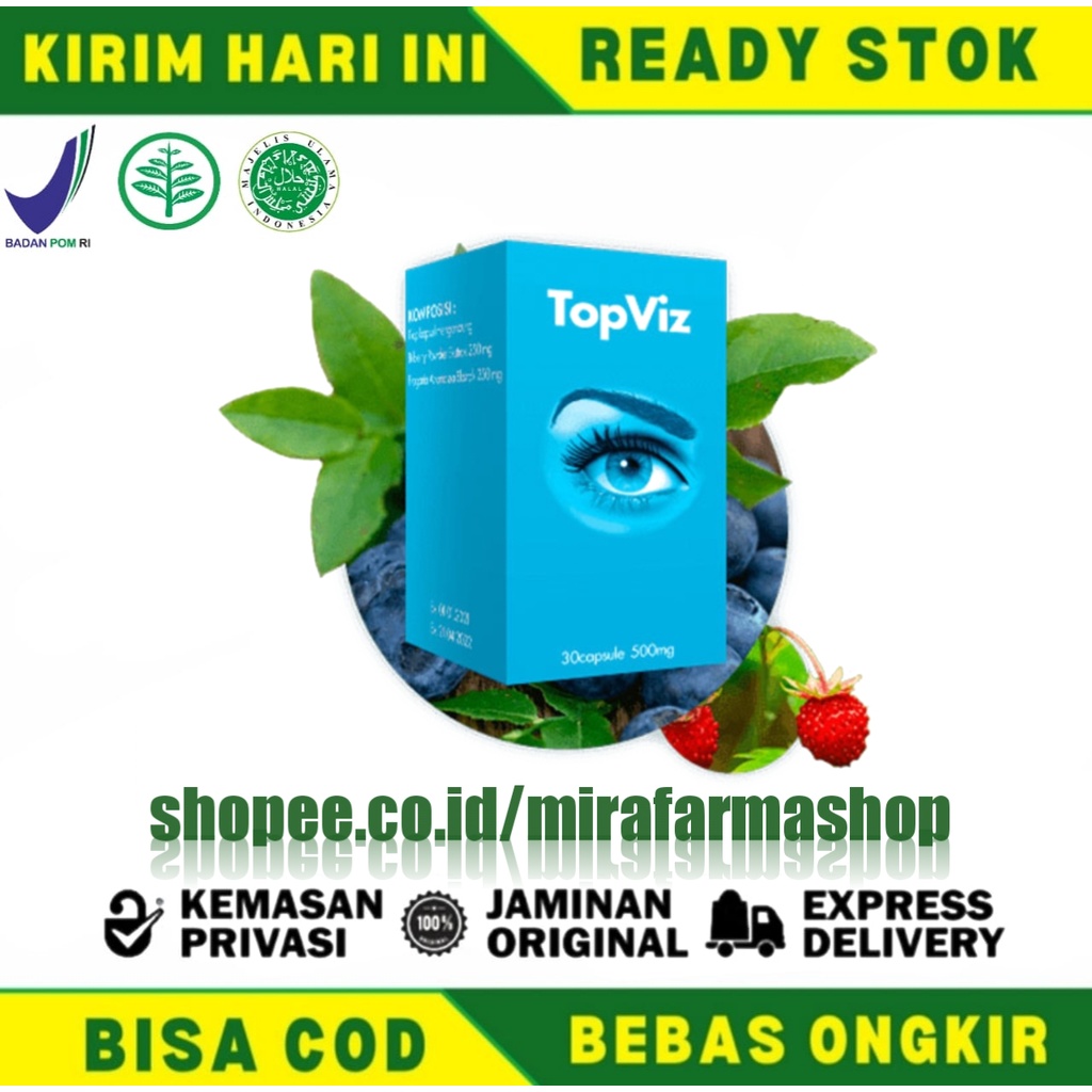 TopViz ® Topviz Asli Original Obat Mata Herbal Membantu Mengobati Mata Katarak, Minus, Rabun, Silind