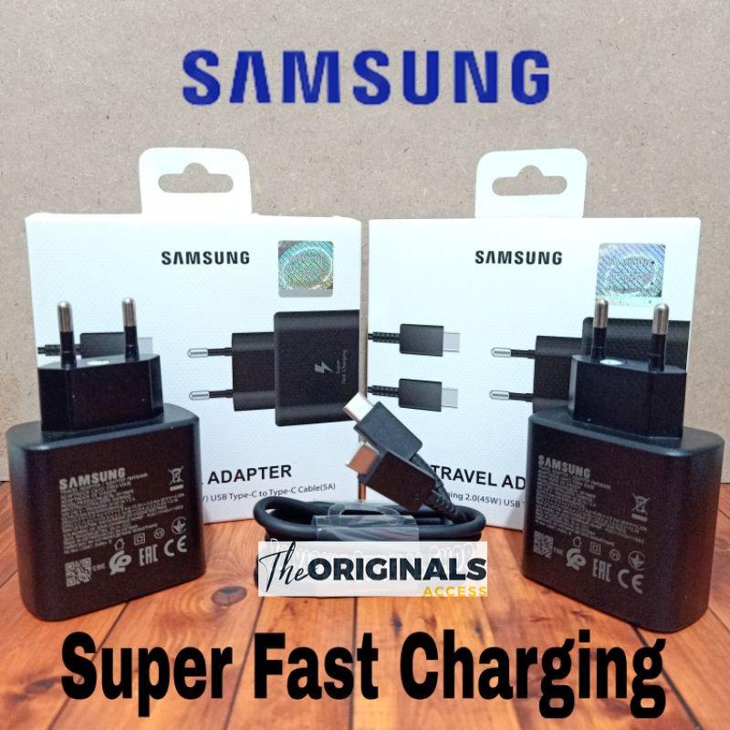 PROMO CHARGER SAMSUNG S21 ULTRA TYPE C 45W PD3.0 FAST CHARGING REAL Charger Samsung 45w C to C Galaxy note20ultra S21 S21+ S21 Ultra 45 Watt Super Fast Charging Type C