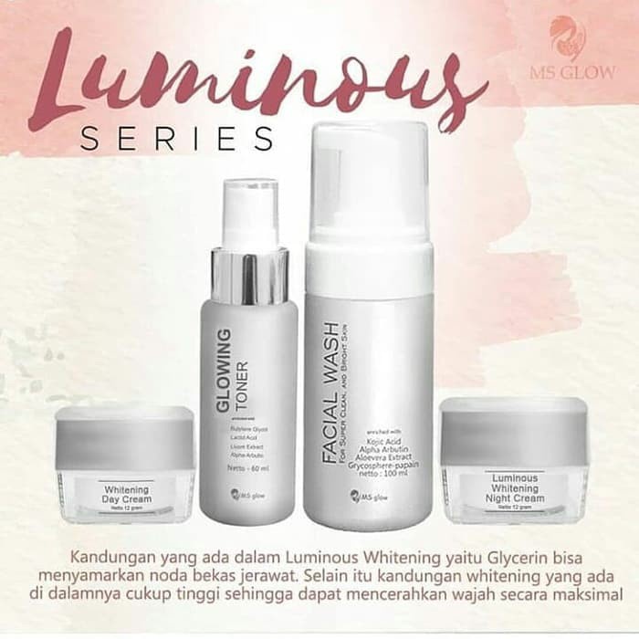 MS GLOW LUMINOUS SERIES BASIC | MSGLOW Paket Wajah Dark Spot Flek Kusam | Free Pouch