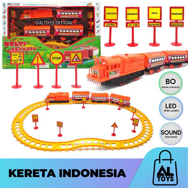 Mainan Kereta Api Express Dan Nama Setasiun Indonesia Train Track Toy