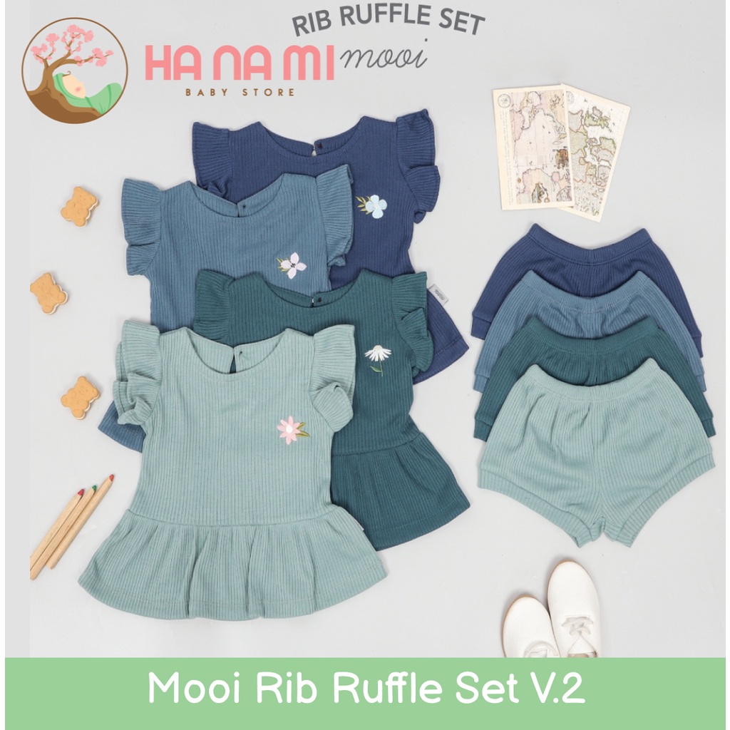 Mooi Rib Ruffle Set V.2 - Setelan Pendek Anak