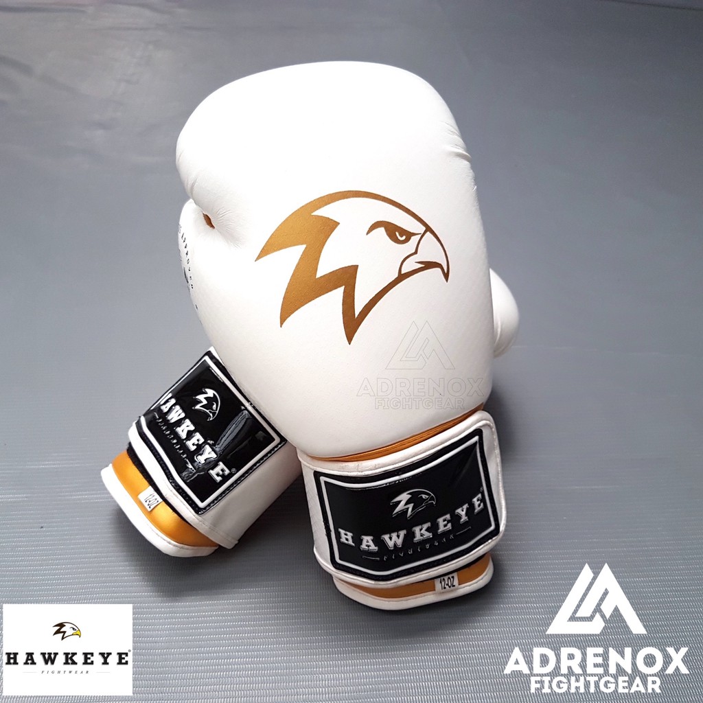Hawkeye Fightwear Boxing Glove World Wild Pearly Gold - Sarung Tinju Putih