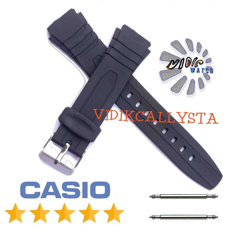 Strap tali jam Tangan Casio W-753 W 753 W753 free spring bars