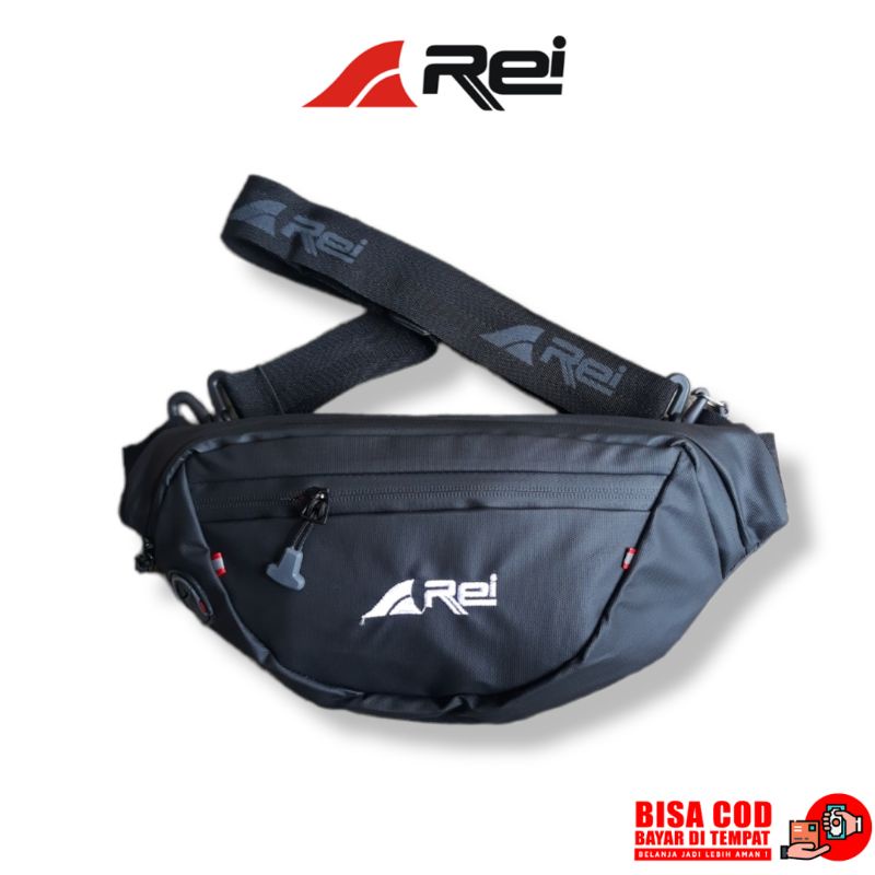 Tas Selempang Waistbag Distro Waterproof Pria Wanita Anti Air Anti Sobek AREI REI Tali Sablon