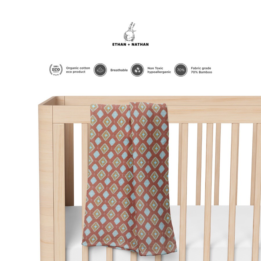 Ethan + Nathan - Baby Swaddle Blanket Pattern Morrocan Amber