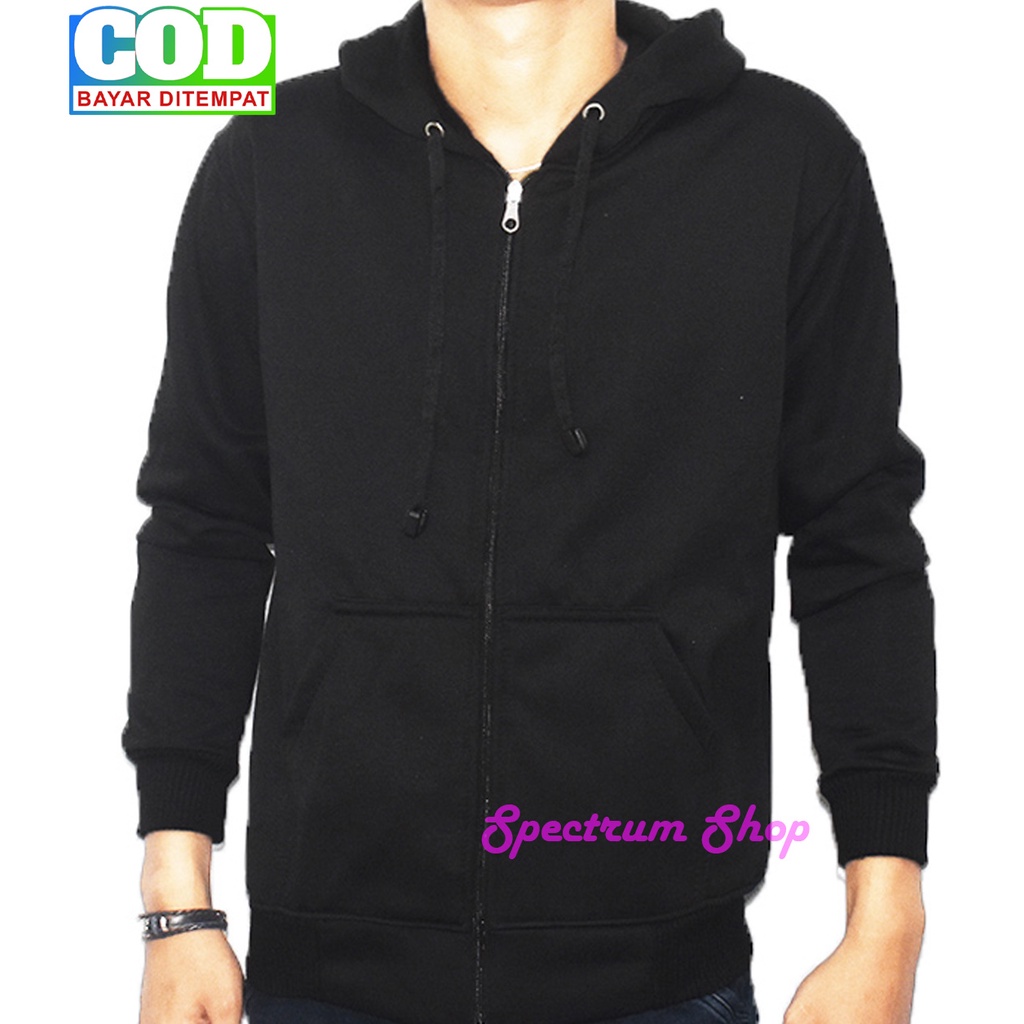 Jaket Sweater Polos Hoodie ZIPPER ukuran S M L XL XXL Pria dan wanita / UNISEX / bisa COD