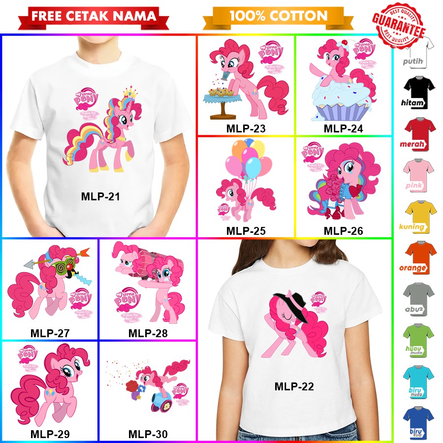 [FREE NAMA!!] Kaos Baju COUPLE  ANAK DAN DEWASA MY LITTLE PONY MLP BANYAK MOTIF