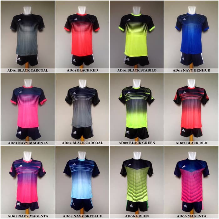 CUCI GUDANG Baju Kaos Olahraga Jersey Bola Setelan Futsal Adidas Nike Puma Murah
