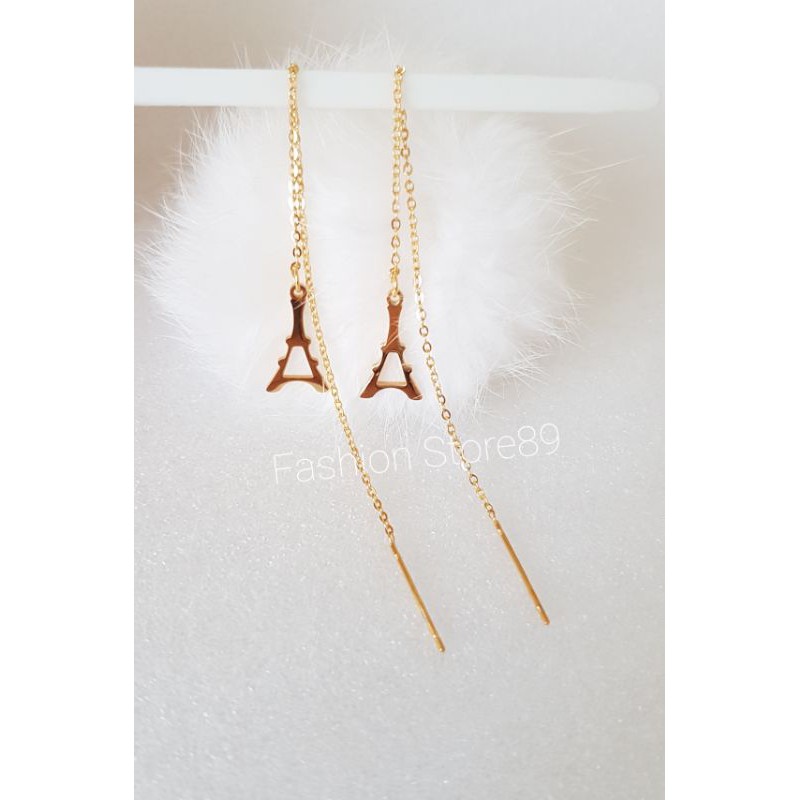 Ready Anting Jurai Paris Rantai Panjang titanium gold Antikarat selamanya fashion impor paris