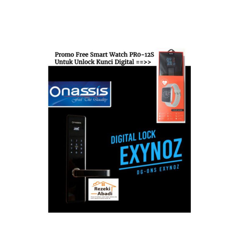 KPD 001 / Kunci Pintu Digital Lock Onassis EXYNOZ / Promo Free Smart Watch PR0