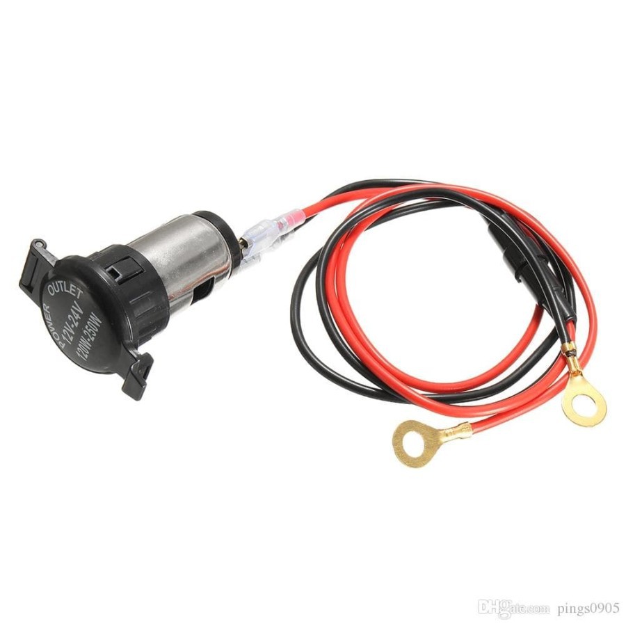 Charger Mobil dan Motor Socket Full Set Plug Outlet 12-24V