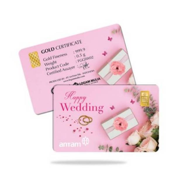 Emas Antam Gift Series  Happy Wedding Pink