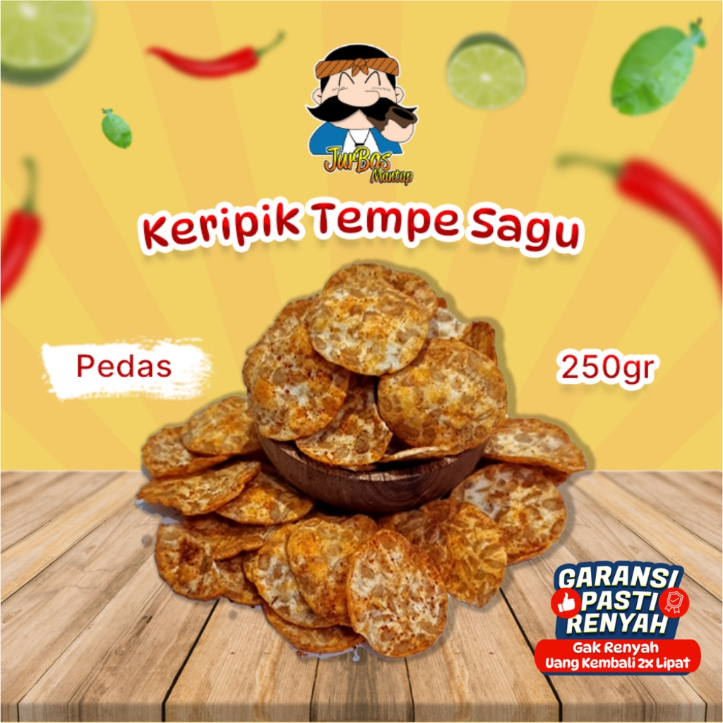 Keripik Tempe Sagu Pedas Juragan Basreng 250gr Makanan Ringan