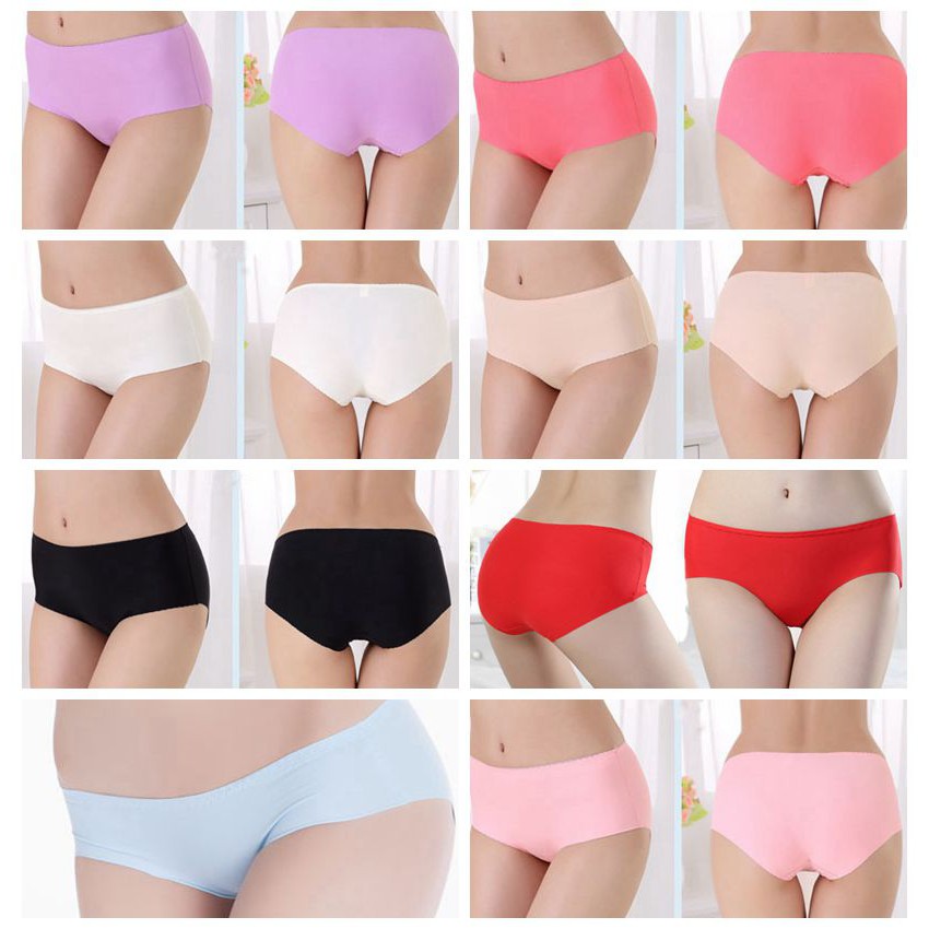 Celana Dalam Wanita Celana Brief Seamless Sexy Nyaman Bahan Sutra C06