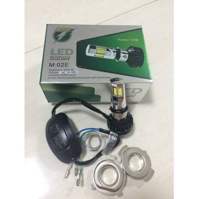 RTD Lampu HEADLIGHT LED Motor 6 sisi M02E AC DC WARM WHITE   ICE BLUE   Putih