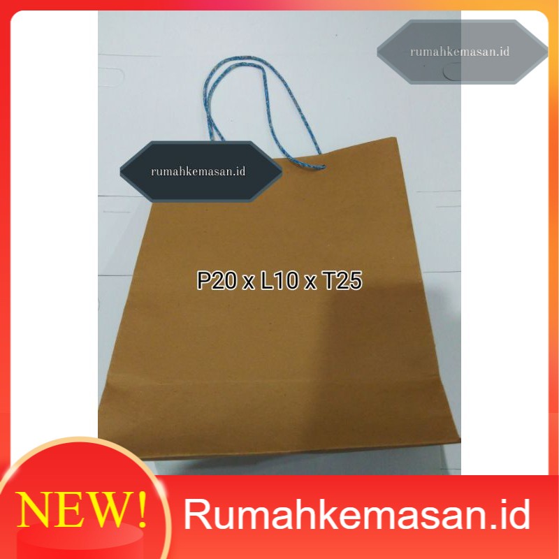 

[PEMBELIAN PER LUSIN] PAPERBAG POLOS COKLAT KRAFT 20X10X25