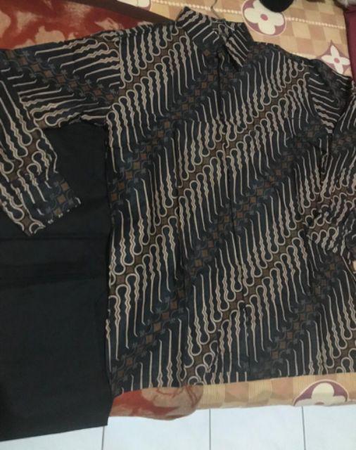 Kemeja Batik Motif Seno Jarum Hitam