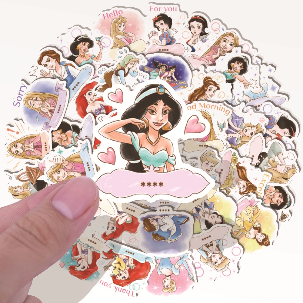 Cute fairy tale princess stiker kartun animasi stiker Jurnal bahan Anak Termos mug tangan Buku stike