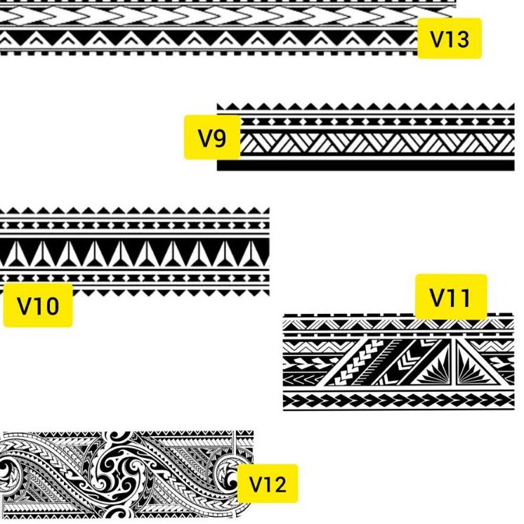 TERLARIS ニ Tato Temporer/Stiker Tato Minimalis - V - Tato tribal gelang tato gelang kaki dan tangan 
