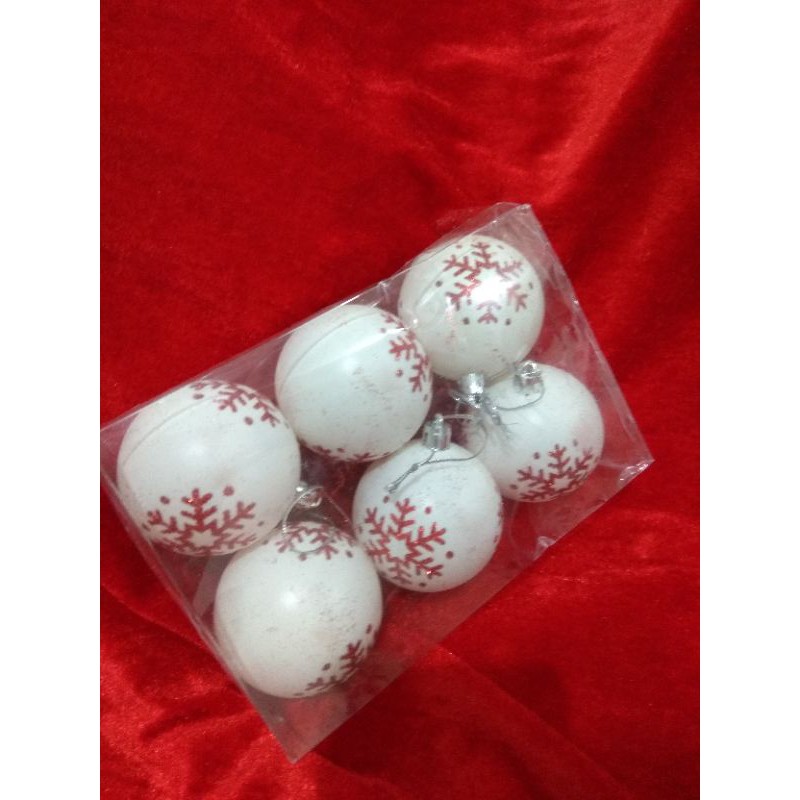 bola natal 5 cm isi 6 pcs