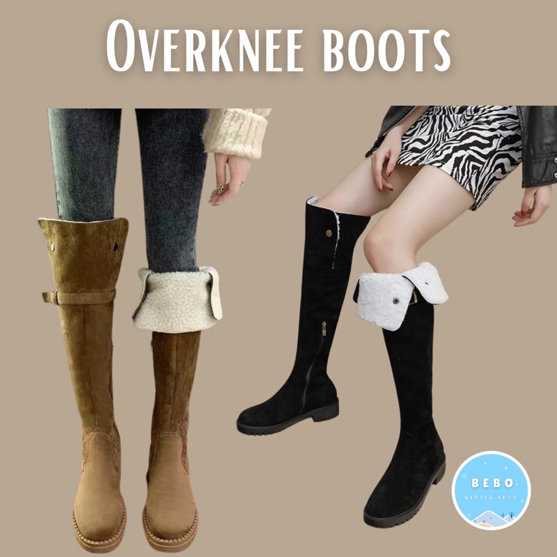 Winter Overknee Boots Suede Boots Selutut Wanita