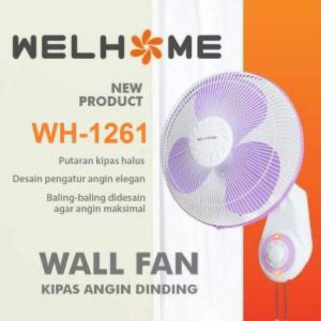 Wall Fan, Kipas Dinding 12 inchi 1261 Welhome