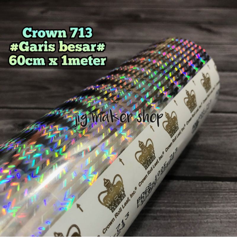 hologram hot stamping foil lure dan metal jig - USA/ CROWN ORIGINAL- motif garis besar- lebar 64cm