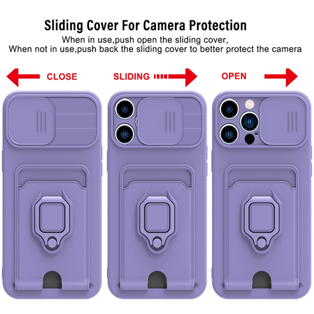 Case Bahan Silikon Dengan Ring Holder Magnetik Untuk iPhone 13 Pro Max 12 11 XR XS X SE 6 7 8 Plus