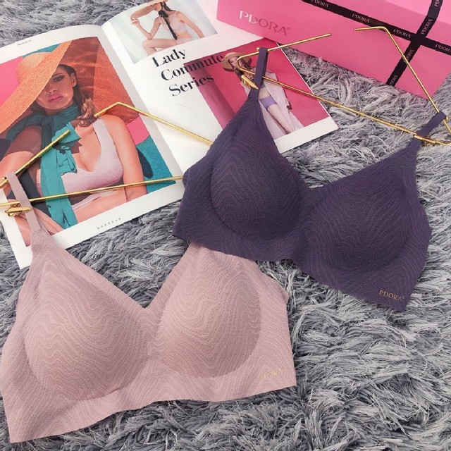 Pdora Bra ion negatif / bra sport tipe Lace tali kecil - Ungu &amp; Pink