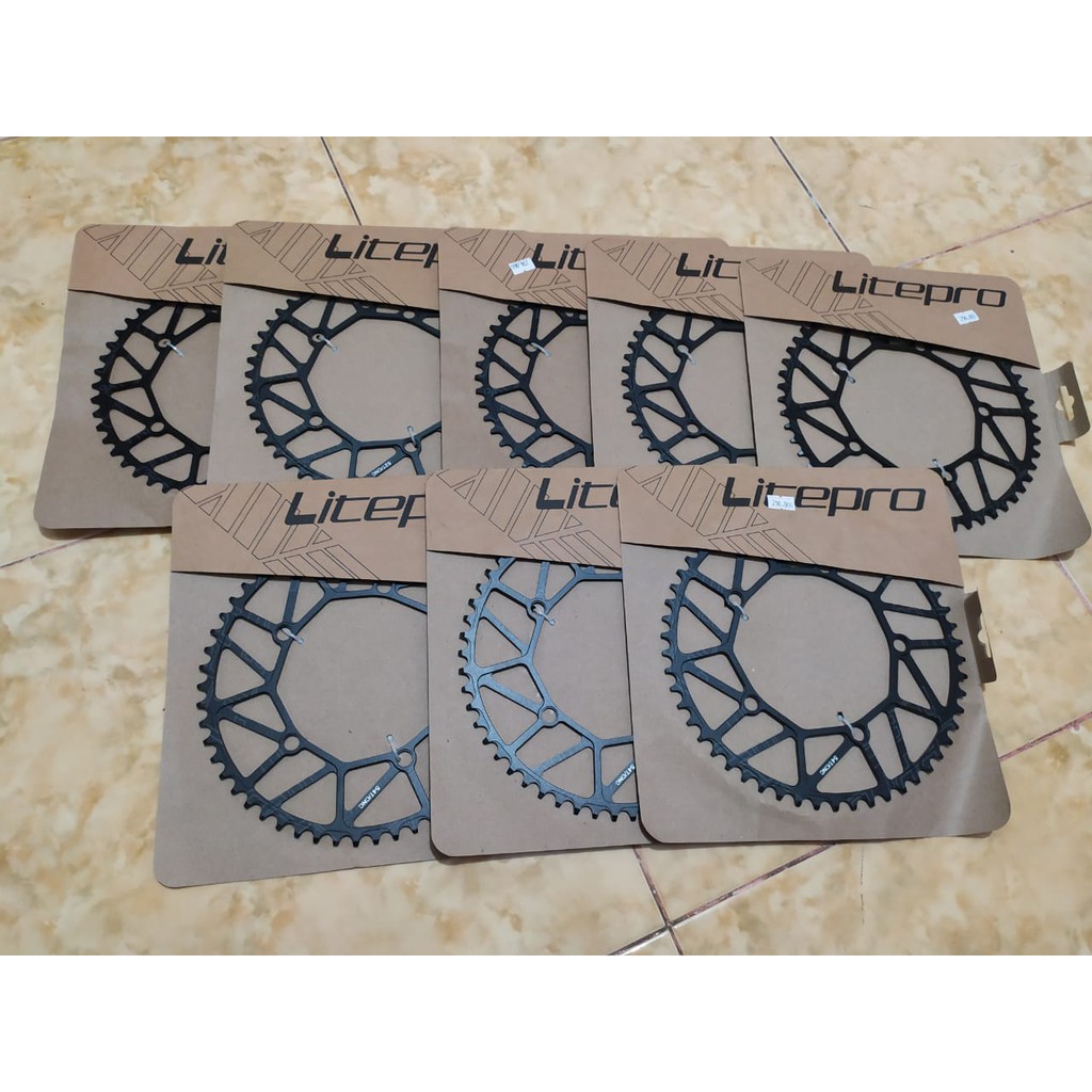 Litepro Ultralight Chainring BCD 130 Black Folding Bike Sepeda Lipat gear depan
