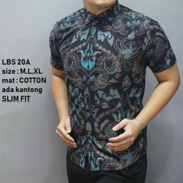 LBS 20a kemeja batik slimfit pria