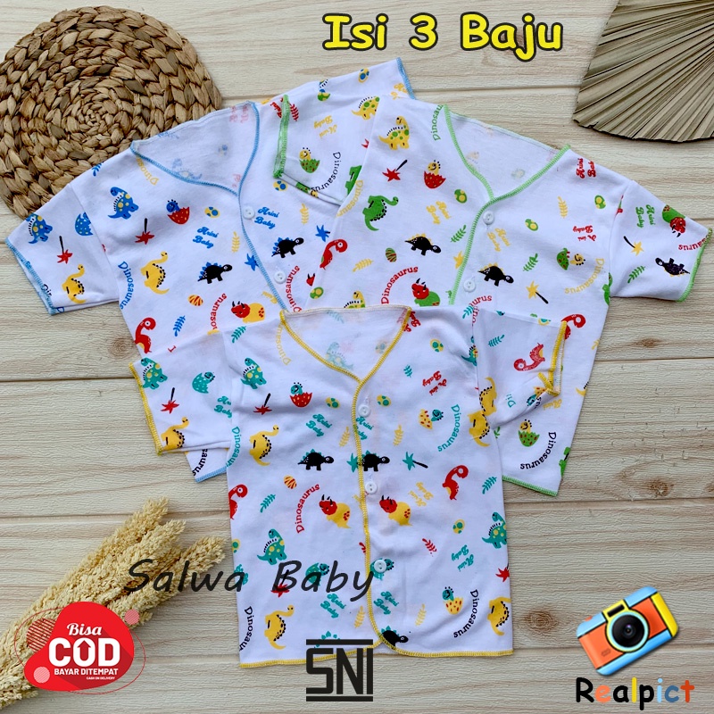 Kualitas Premium - 3 PCS Baju Bayi Baru Lahir Lengan Pendek Almeera Baby and Kids