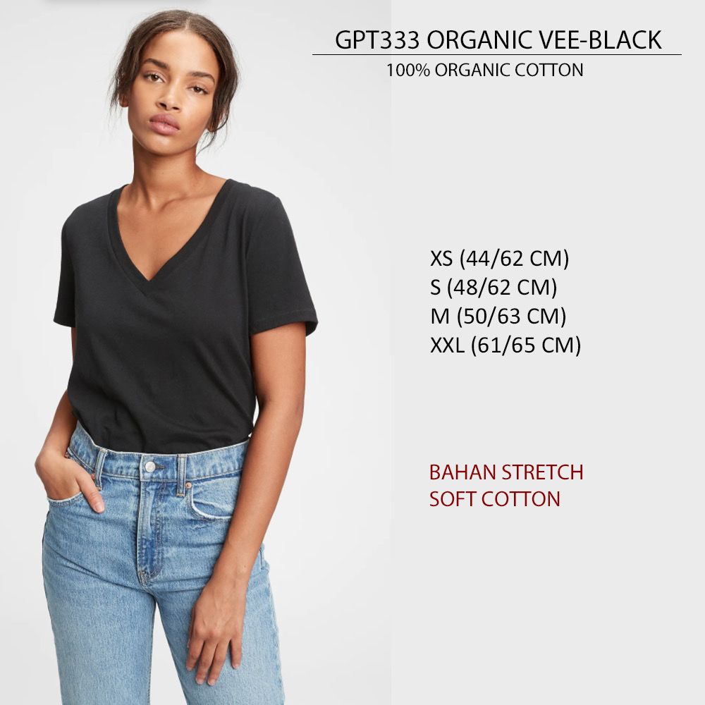 Atasan Kaos Wanita Lengan Pendek (GPT333 ORGANIC VGT TEE)2-3