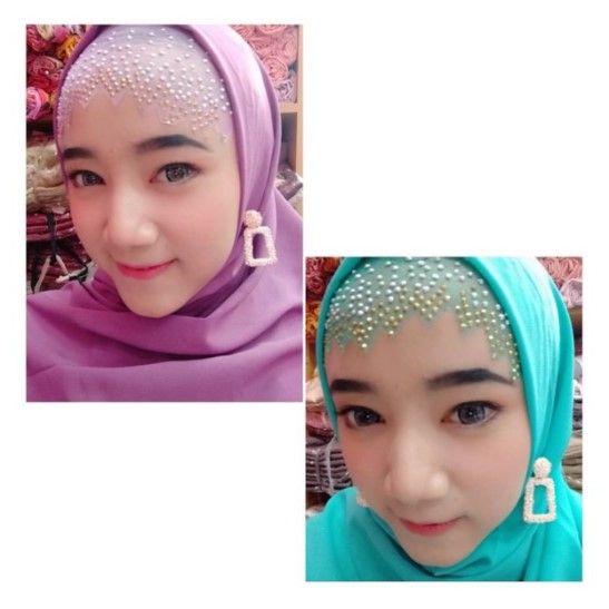 INNER HIJAB JILBAB DIAMOND BLINK BRUKAT PAYET TILE ZIGZAG PENGANTIN PESTA MODEL IKAT BKN CIPUT NINJA-2