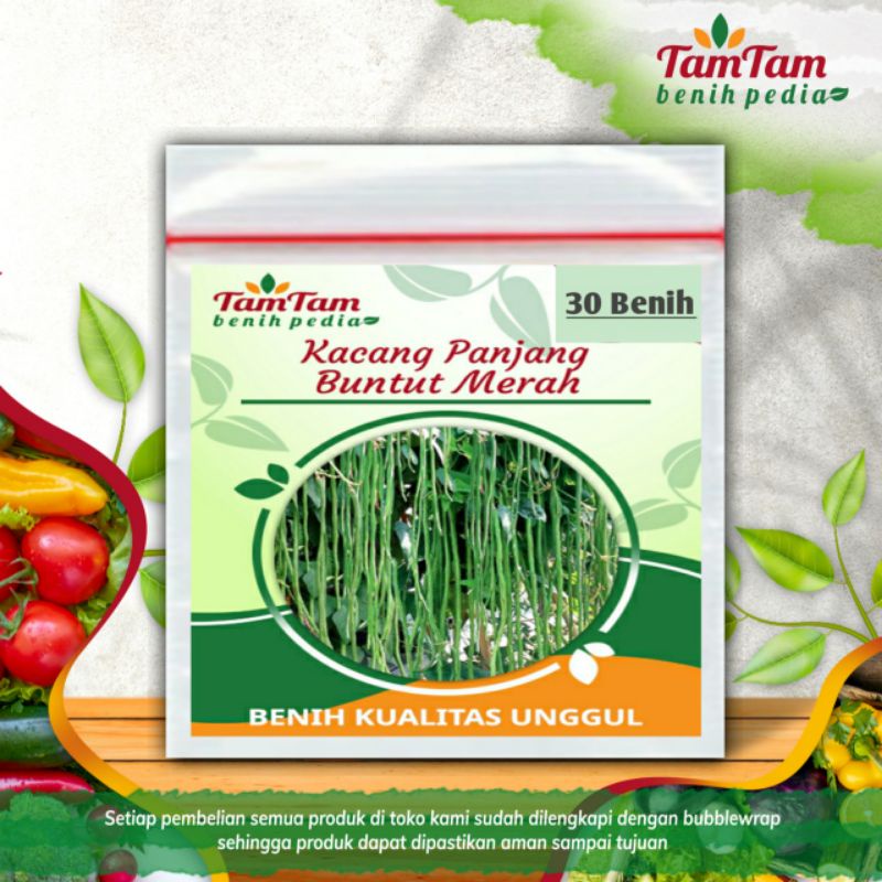 BENIH KACANG PANJANG BUNTUT MERAH/ (isi 30 benih)